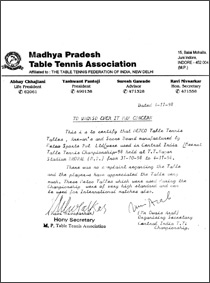 Madhya Pradesh Table Tennis Association